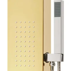 vidaXL Fontanería-Sistema de panel de ducha acero inoxidable 201 dorado