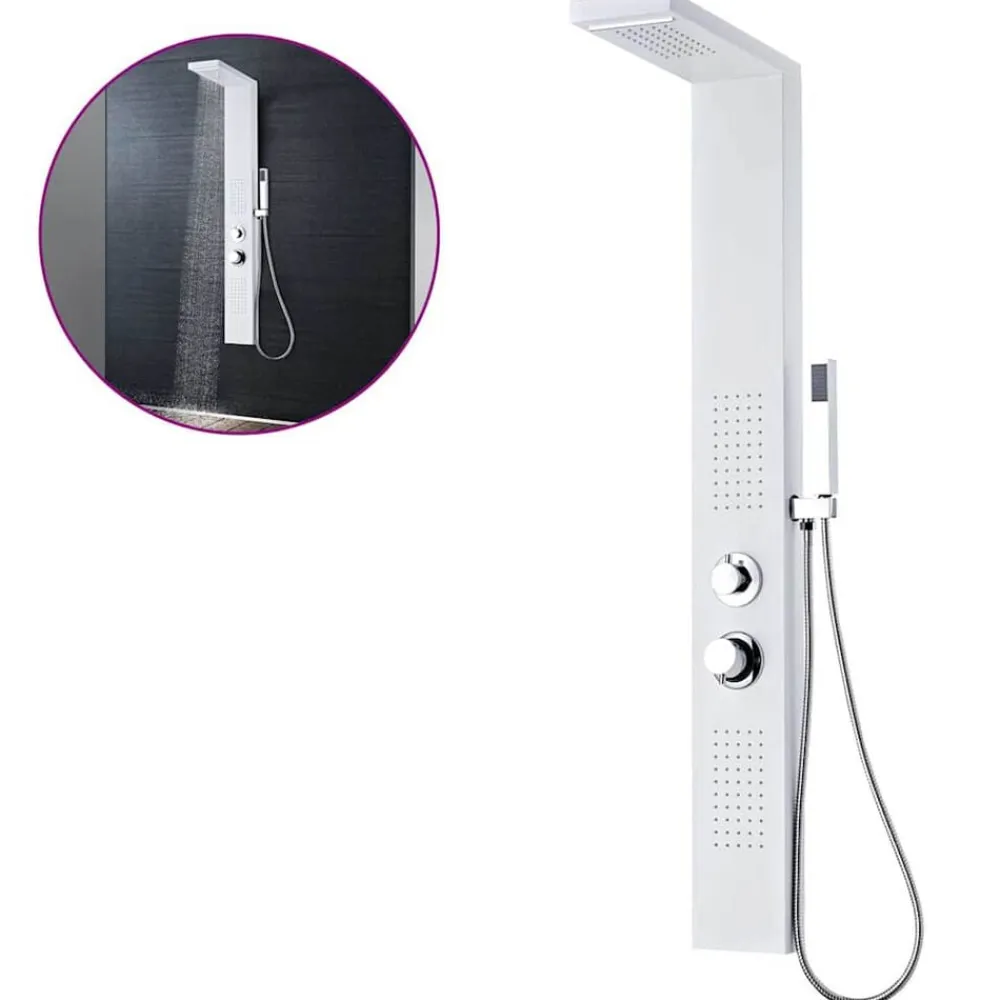 vidaXL Fontanería-Sistema de panel de ducha aluminio mate