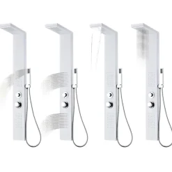 vidaXL Fontanería-Sistema de panel de ducha aluminio mate