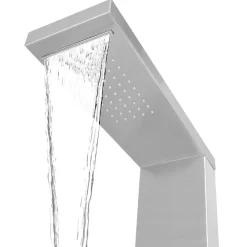 vidaXL Sistema de panel de ducha acero inoxidable cuadrado Plateado