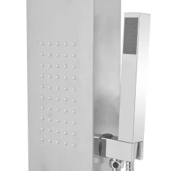vidaXL Sistema de panel de ducha acero inoxidable cuadrado Plateado