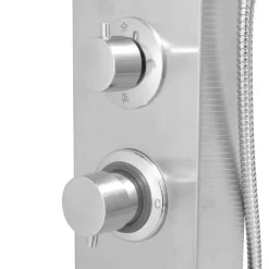 vidaXL Sistema de panel de ducha acero inoxidable cuadrado Plateado