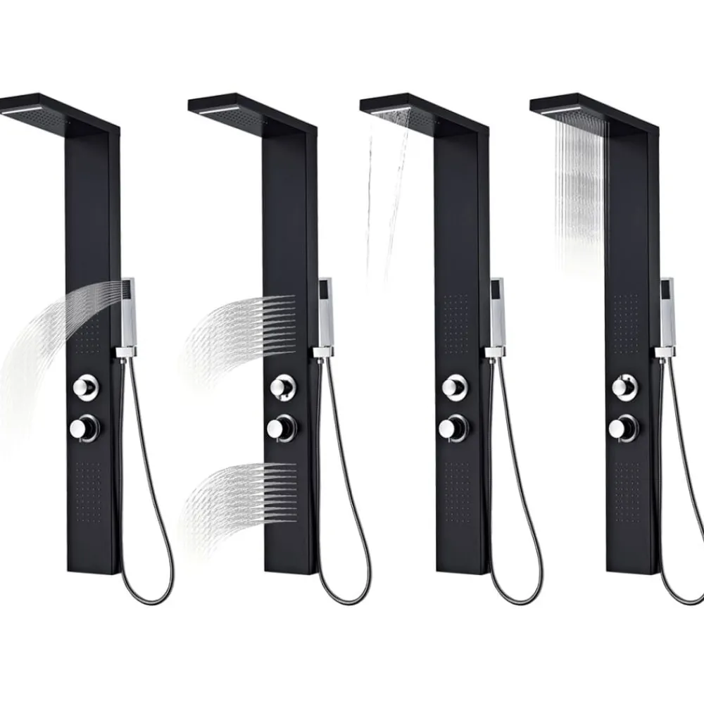 vidaXL Fontanería-Sistema de panel de ducha aluminio mate