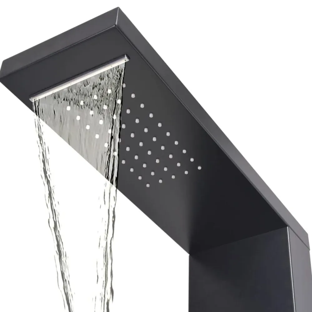 vidaXL Fontanería-Sistema de panel de ducha aluminio mate