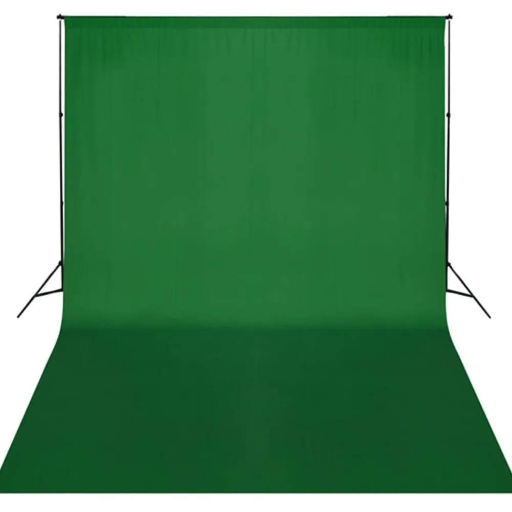 vidaXL Sistema de soporte de telón fondo 300x300 cm Verde Outlet