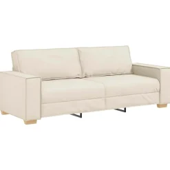 vidaXL Sofás-Sofá 2 pcs Beige 220 x 80 x 84 cm Tejido mezcla de lino