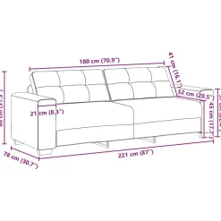 vidaXL Sofá 2 pcs Beige 221 x 80 x 80 cm Tejido mezcla de lino Outlet