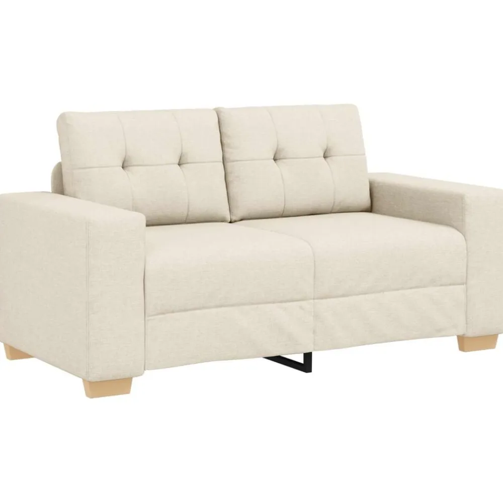vidaXL Sofá 2 pcs Beige 221 x 80 x 80 cm Tejido mezcla de lino Outlet