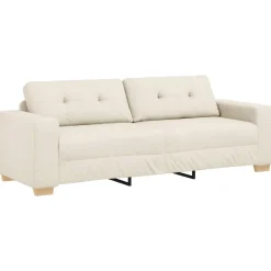 vidaXL Sofá 2 pcs Beige 221 x 80 x 80 cm Tejido mezcla de lino Outlet