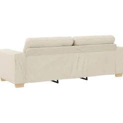vidaXL Sofá 2 pcs Beige 221 x 80 x 80 cm Tejido mezcla de lino Outlet