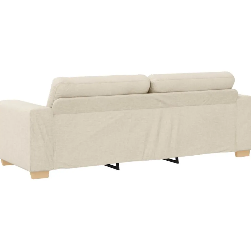 vidaXL Sofá 2 pcs Beige 221 x 80 x 80 cm Tejido mezcla de lino Outlet