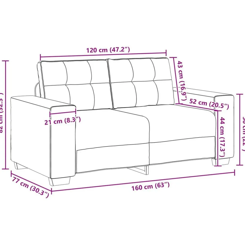 vidaXL Sofá 2 pcs Beige 221 x 80 x 80 cm Tejido mezcla de lino Outlet