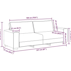 vidaXL Sofá 2 pcs Beige 221 x 80 x 82 cm Tejido mezcla de lino