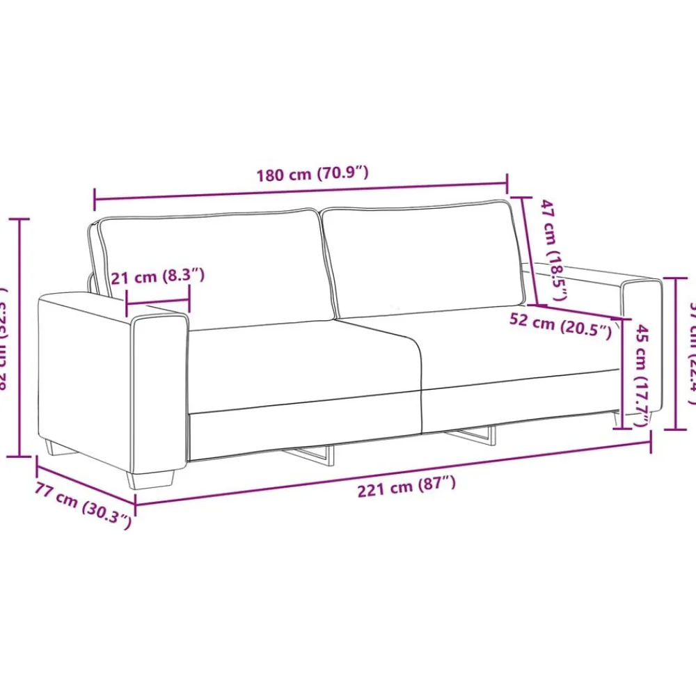 vidaXL Sofá 2 pcs Beige 221 x 80 x 82 cm Tejido mezcla de lino