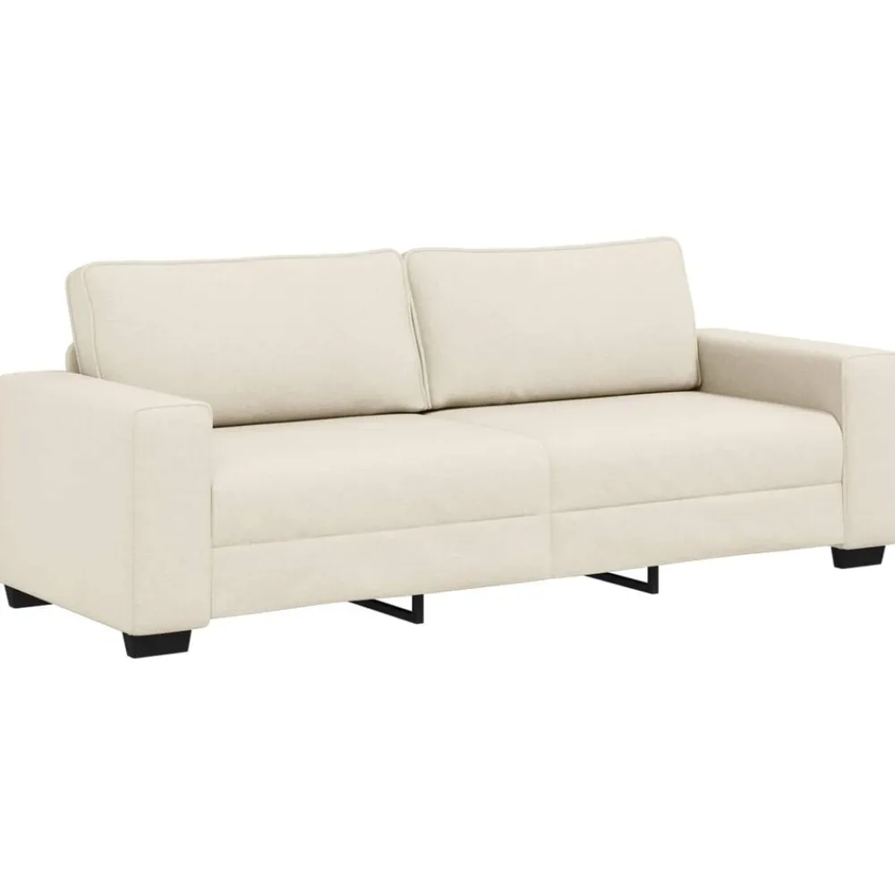 vidaXL Sofá 2 pcs Beige 221 x 80 x 82 cm Tejido mezcla de lino
