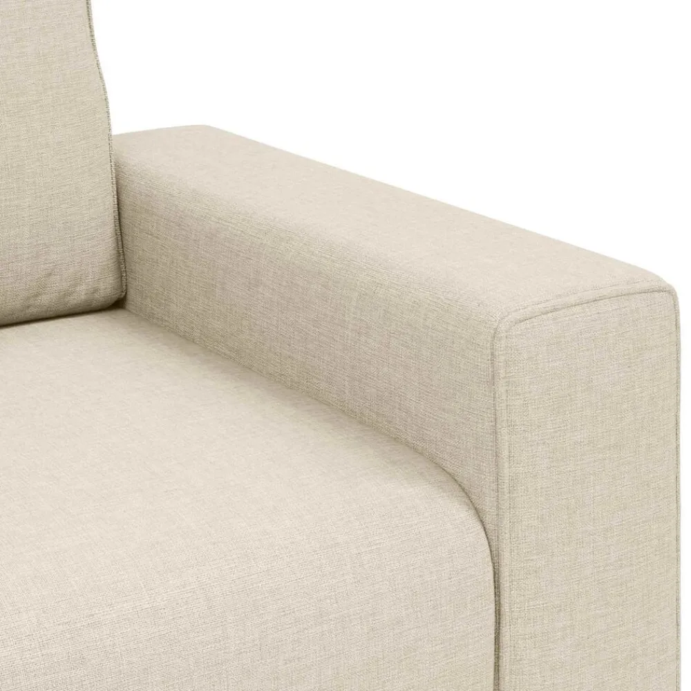 vidaXL Sofá 2 pcs Beige 221 x 80 x 82 cm Tejido mezcla de lino