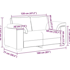 vidaXL Sofás-Sofá 2 pcs 219 x 80 x 82 cm tela