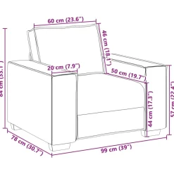 vidaXL Sofás-Sofá 3 pcs Marrón 220 x 80 x 84 cm Tejido mezcla de lino