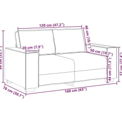 vidaXL Sofás-Sofá 3 pcs Marrón 220 x 80 x 84 cm Tejido mezcla de lino