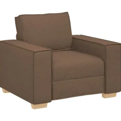 vidaXL Sofás-Sofá 3 pcs Marrón 220 x 80 x 84 cm Tejido mezcla de lino