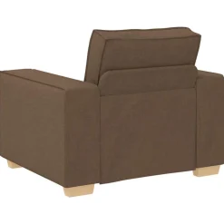 vidaXL Sofás-Sofá 3 pcs Marrón 220 x 80 x 84 cm Tejido mezcla de lino