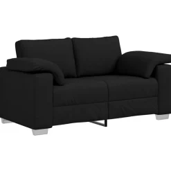 vidaXL Sofá 2 pcs 219 x 80 x 82 cm tela Negro
