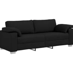 vidaXL Sofá 2 pcs 219 x 80 x 82 cm tela Negro