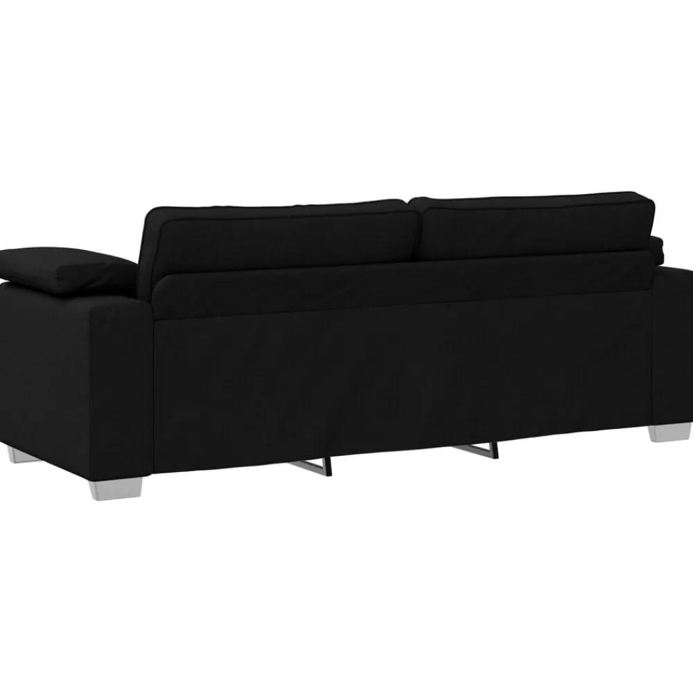 vidaXL Sofá 2 pcs 219 x 80 x 82 cm tela Negro