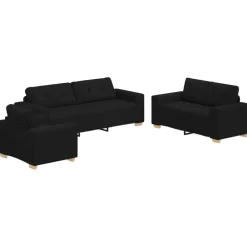vidaXL Sofás-Sofá 3 pcs 221 x 80 x 80 cm Tejido mezcla de lino