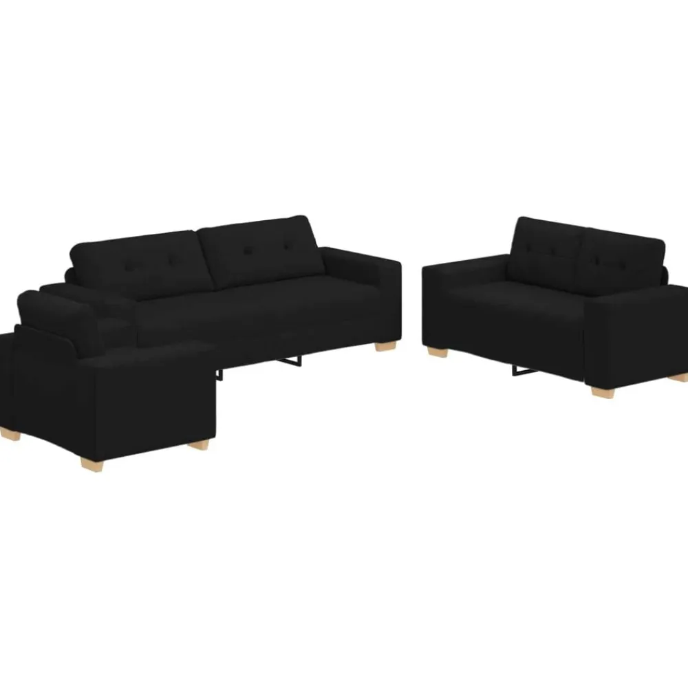 vidaXL Sofás-Sofá 3 pcs 221 x 80 x 80 cm Tejido mezcla de lino