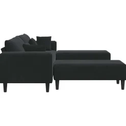 vidaXL Sofá 3 pcs 250 x 188 x 76 cm Terciopelo Negro Best