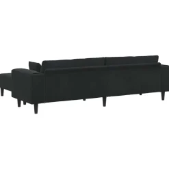 vidaXL Sofá 3 pcs 250 x 188 x 76 cm Terciopelo Negro Best