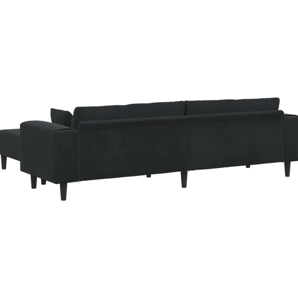 vidaXL Sofá 3 pcs 250 x 188 x 76 cm Terciopelo Negro Best