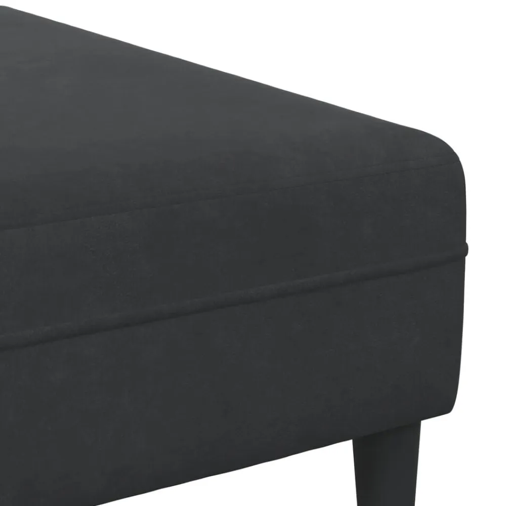 vidaXL Sofá 3 pcs 250 x 188 x 76 cm Terciopelo Negro Best