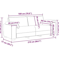 vidaXL Sofás-Sofá 3 pcs 219 x 80 x 82 cm Tejido mezcla de lino