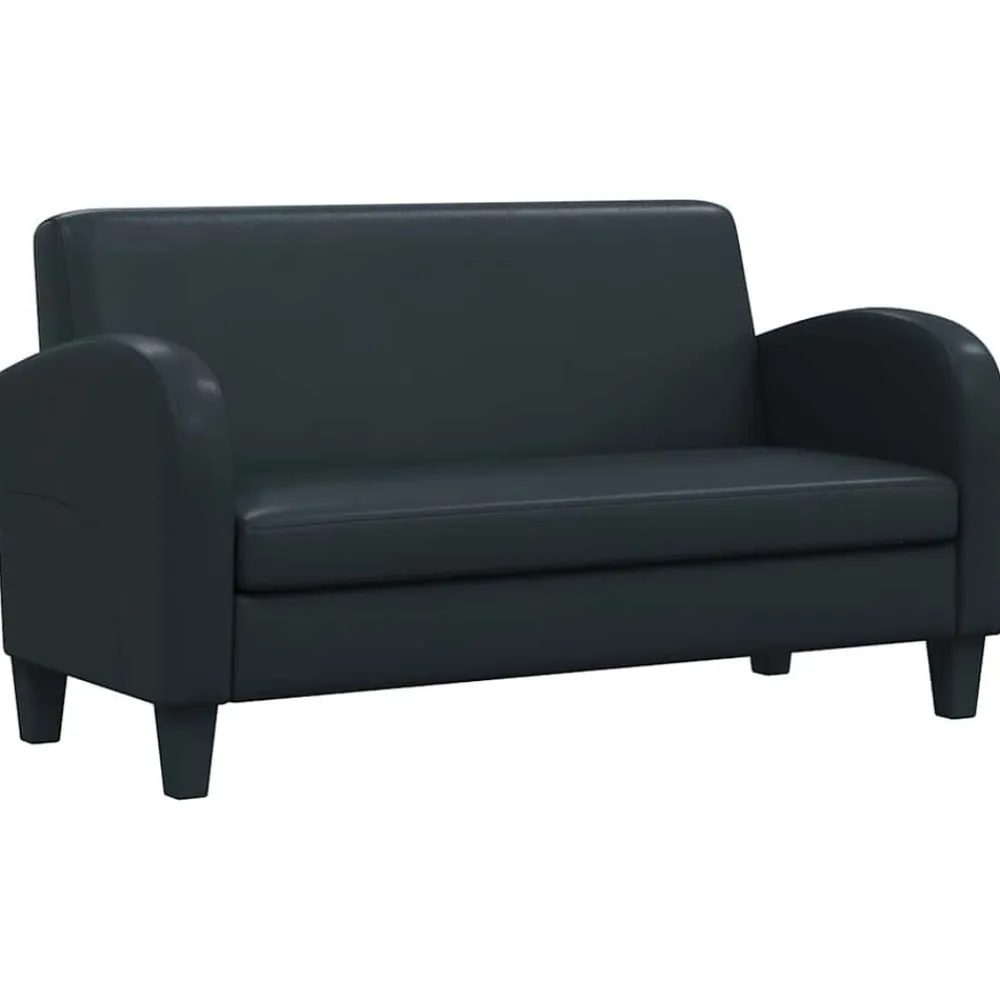 vidaXL Sofá 2 plazas cuero artificial negro Discount