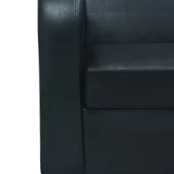 vidaXL Sofá 2 plazas cuero artificial negro Discount