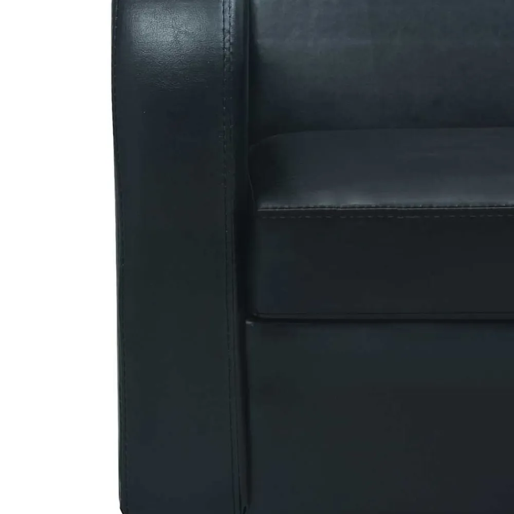 vidaXL Sofá 2 plazas cuero artificial negro Discount
