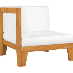 vidaXL Sofá 2 plazas y cojines blanco madera maciza de acacia Crema