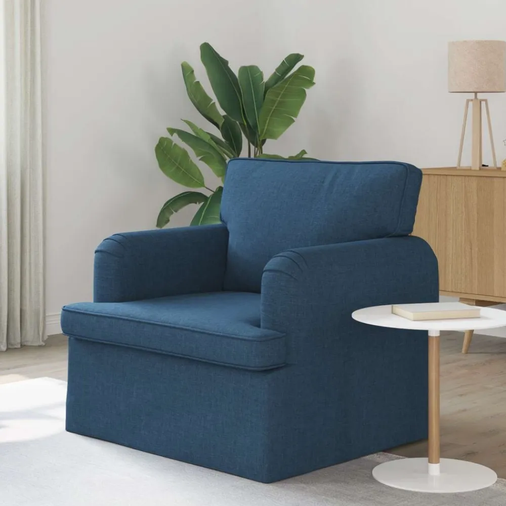 vidaXL Sofá 84 x 80 x 85 cm tela Azul Clearance