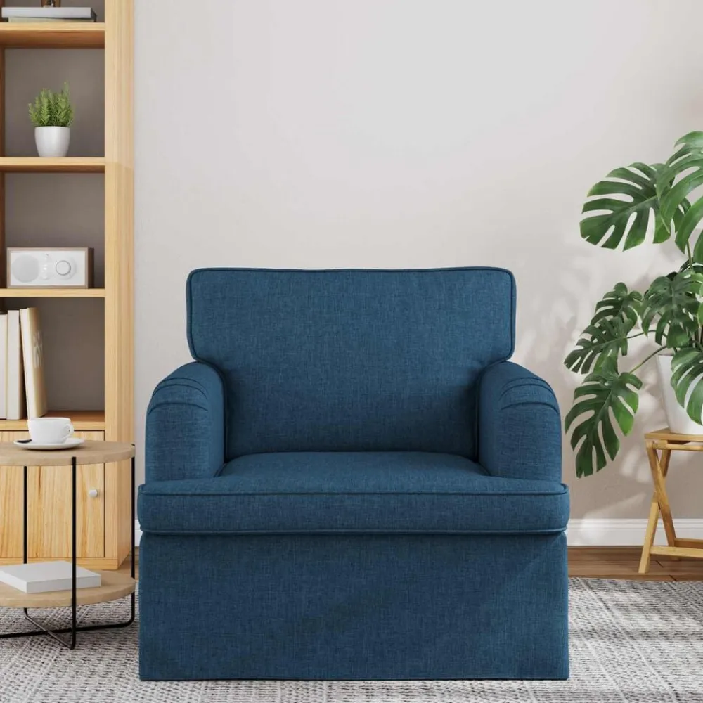 vidaXL Sofá 84 x 80 x 85 cm tela Azul Clearance