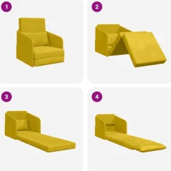 vidaXL Sofá cama 65 x 80 x 83 cm Terciopelo Amarillo Best