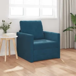 vidaXL Sofá cama 74 x 77 x 81 cm Terciopelo Azul