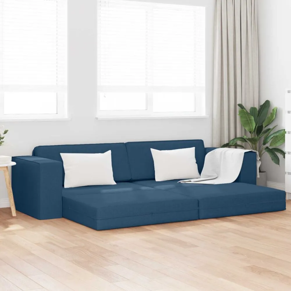 vidaXL Sofá cama marino 245 x 78 x 77 cm tela Azul