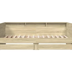 vidaXL Sofá cama con cajones sin colchón 100x200 cm Roble Sonoma Sale