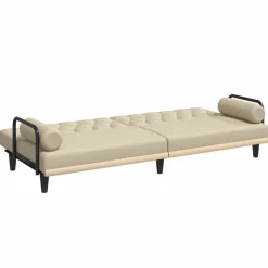 vidaXL Sofá cama con reposabrazos tela color Crema Online