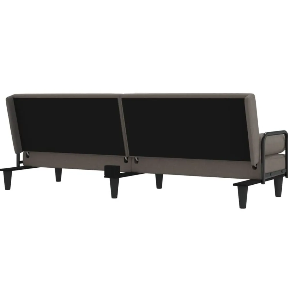 vidaXL Sofá cama con reposabrazos tela gris taupe Taupé Outlet