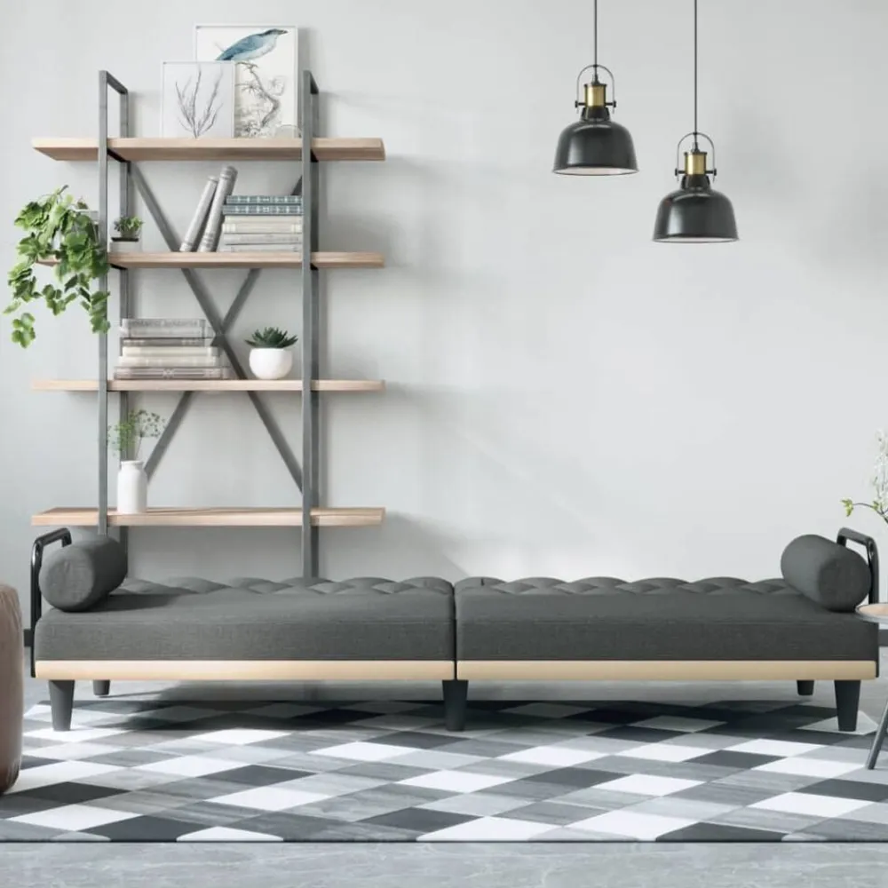vidaXL Sofás-Sofá cama con reposabrazos tela