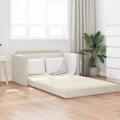 vidaXL Sofá cama 124 x 71 x 78 cm Terciopelo Crema Clearance