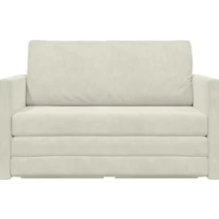 vidaXL Sofá cama 124 x 71 x 78 cm Terciopelo Crema Clearance